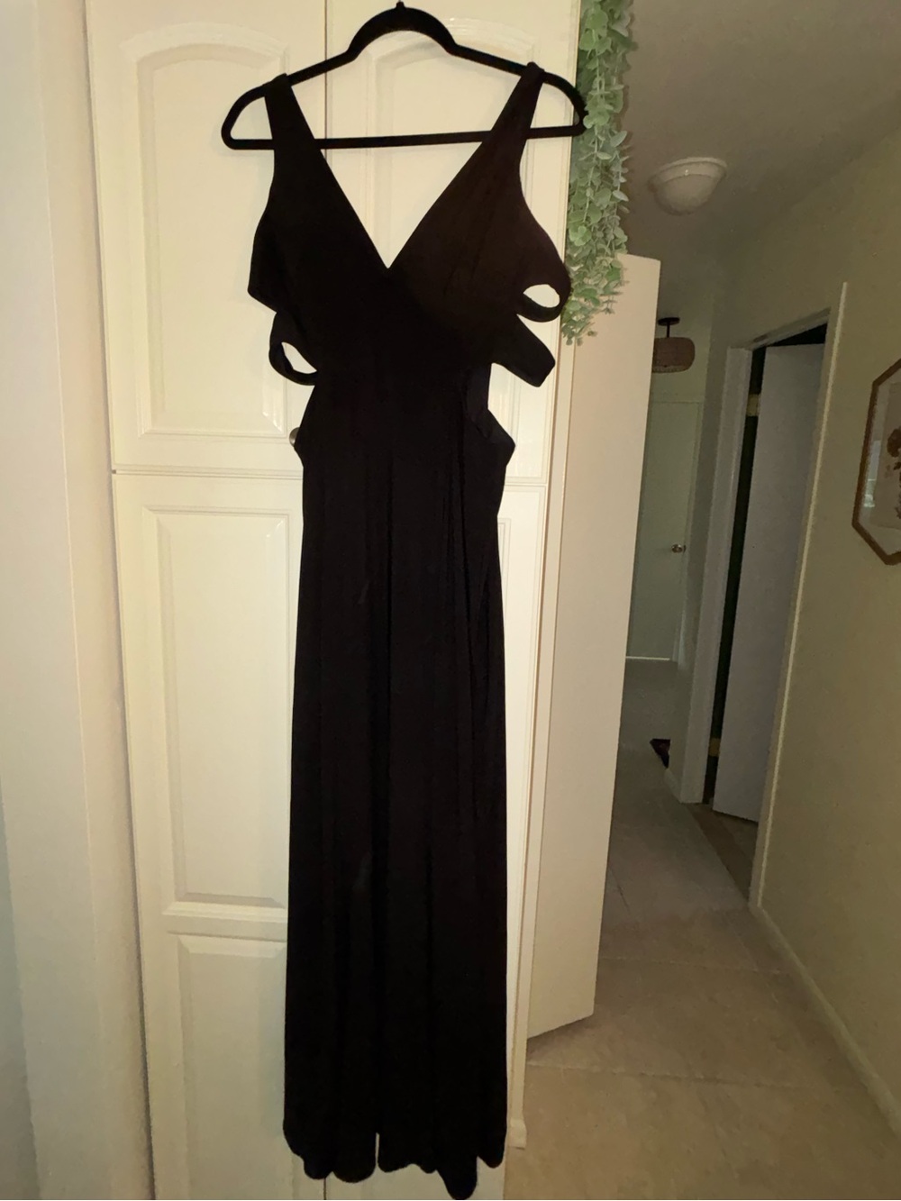Faviana Black Backless Cutout Evening Gown